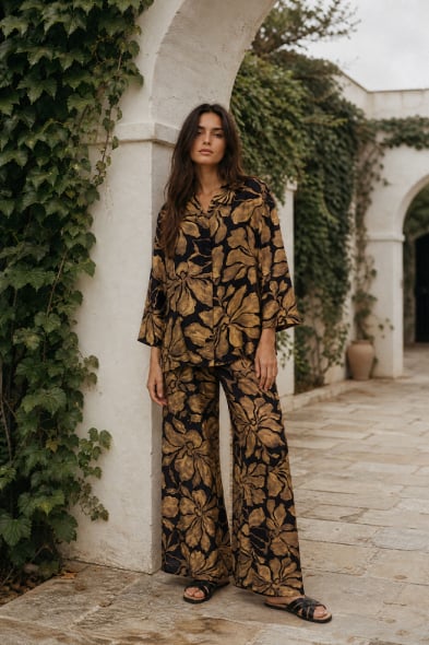 PANTALON À IMPRIMÉ FLORAL
