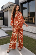 CHEMISE ET PANTALON IMPRIMÉE À BOUTONS
