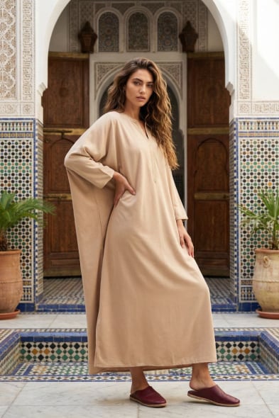 ABAYA FLUIDE BEIGE