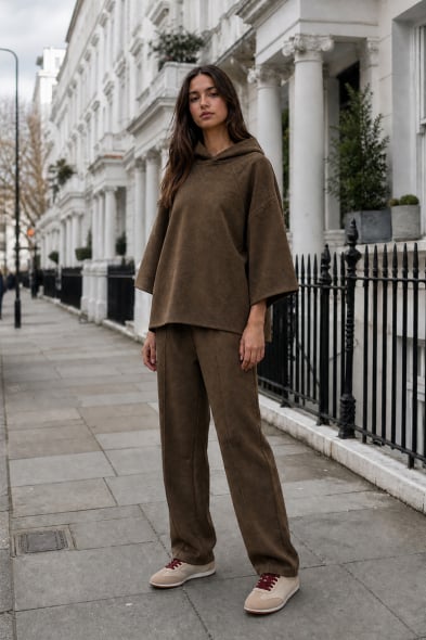 PANTALON À ÉLASTIQUE AVEC COUTURES